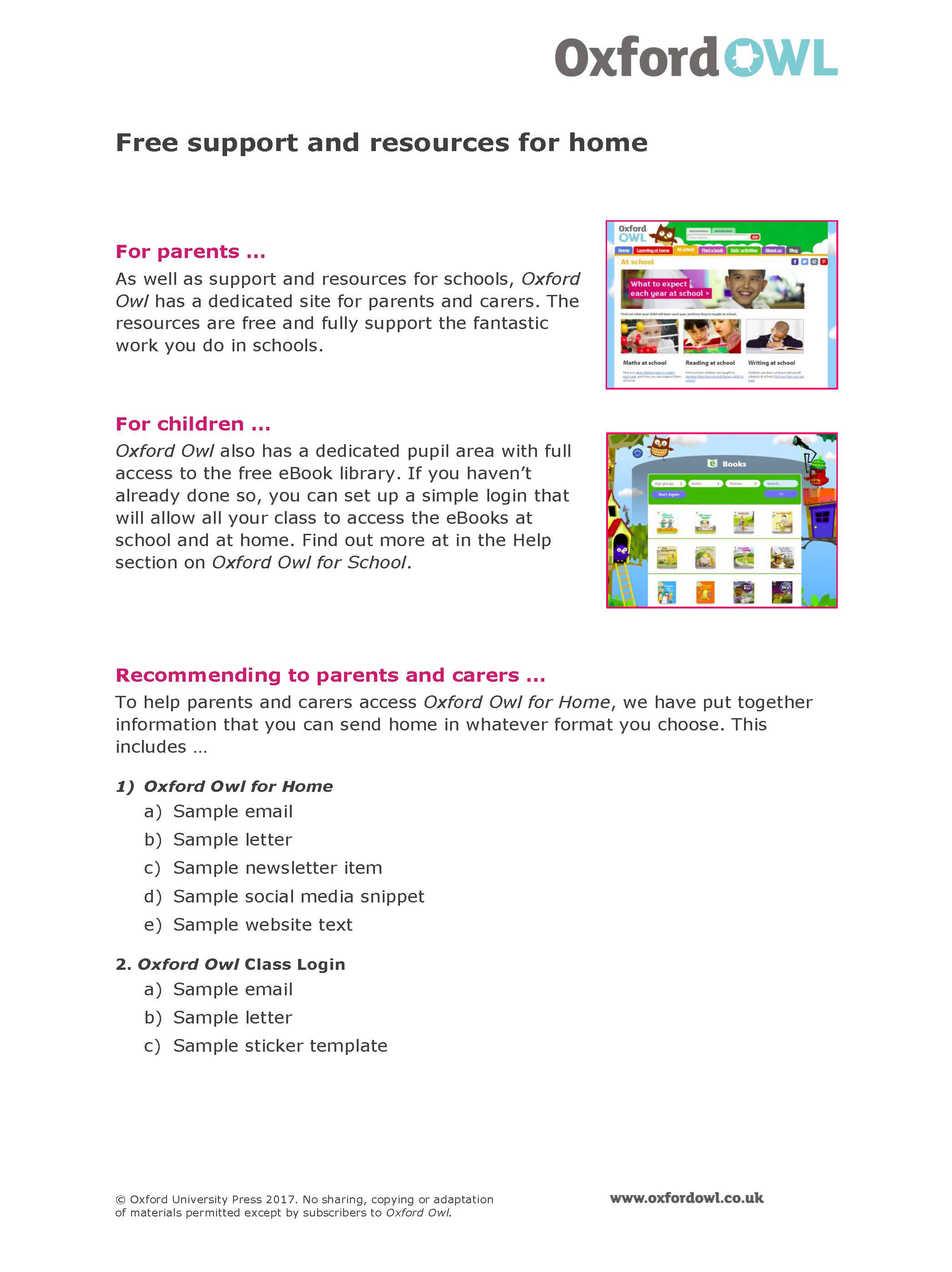 Engaging Parents Oxford Owl